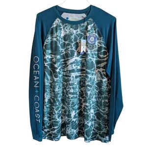 Ocean Coast Water Sun Protection Long Sleeve Shirt Quick Dry SPF UPF 50 NEW Tags